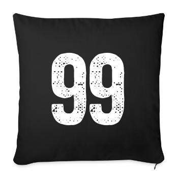 99 Numbers White - Sofa pillowcase 17,3'' x 17,3'' (45 x 45 cm) - black - Front