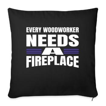 arboriculture carpentry present idea woodworking - Sofa pillowcase 17,3'' x 17,3'' (45 x 45 cm) - black - Front