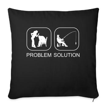 Fishing Fishing Hook Fishing Fishing Angler - Sofa pillowcase 17,3'' x 17,3'' (45 x 45 cm) - black - Front