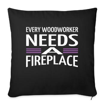 geek the carpenters forest work humor - Sofa pillowcase 17,3'' x 17,3'' (45 x 45 cm) - black - Front