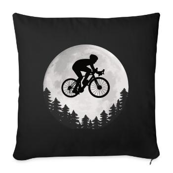 Vélo de route Moon Cycliste de route Moon - Housse de coussin décorative 45 x 45 cm - noir - Devant