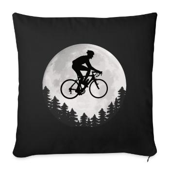 Vélo de route Moon Cycliste de route Moon - Housse de coussin décorative 45 x 45 cm - noir - Devant