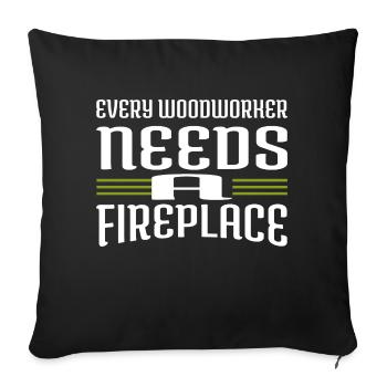 awesome funny forest work cutter - Sofa pillowcase 17,3'' x 17,3'' (45 x 45 cm) - black - Front