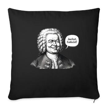 Johann Sebastian Bach - Sofakissenbezug 45 x 45 cm - Schwarz - Vorne