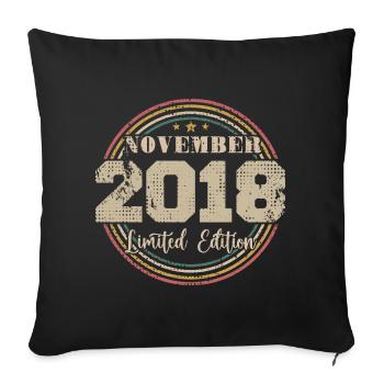 Cadeau D'anniversaire, Vintage Né En Novembre 1978 - Housse de coussin décorative 45 x 45 cm - noir - Devant
