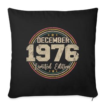 The legends were born in December 1976 - 1976 - Sofa pillowcase 17,3'' x 17,3'' (45 x 45 cm) - black - Front