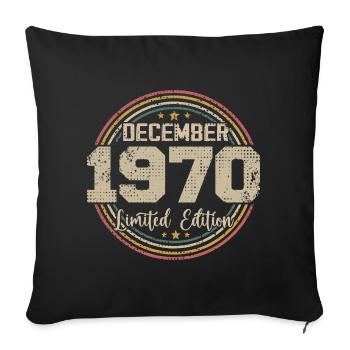 Les Légendes Sont Nées En Décembre 1970 - 1970 - Housse de coussin décorative 45 x 45 cm - noir - Devant