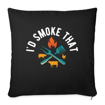 I'd Smoke That Grill BBQ Short Ribs Rack - Sofa pillowcase 17,3'' x 17,3'' (45 x 45 cm) - black - Front