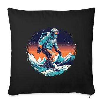 Snowboarding or skiing and then après ski - Sofa pillowcase 17,3'' x 17,3'' (45 x 45 cm) - black - Front