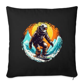 Snowboarding or skiing and then après ski - Sofa pillowcase 17,3'' x 17,3'' (45 x 45 cm) - black - Front