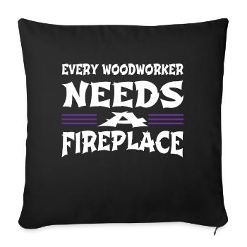Tronçonneuse Charpentier Charpentier Charpentier Drôles T-shirts - Housse de coussin décorative 45 x 45 cm - noir - Devant