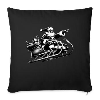 Santa Claus slides through the air - Sofa pillowcase 17,3'' x 17,3'' (45 x 45 cm) - black - Front