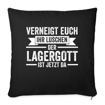 Lagergott Gabelstapler Staplerfahrer Logistiker La - Sofakissenbezug 45 x 45 cm - Schwarz - Vorne