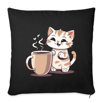 Chatcolate #2 - Housse de coussin décorative 45 x 45 cm - noir - Devant