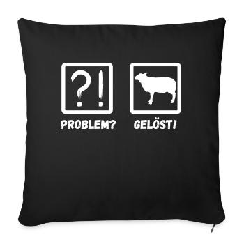 Schaf Schäfer Schäferei Bauer Landwirt Bauernhof S - Sofakissenbezug 45 x 45 cm - Schwarz - Vorne