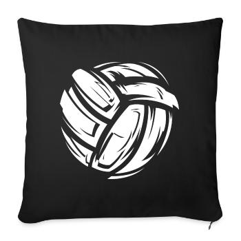 Volleyball Symbol Stoffe Material weiß Spiel icon - Sofakissenbezug 45 x 45 cm - Schwarz - Vorne