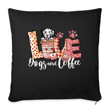 Dalmation Dog Coffee Lover Valentines Day - Sofa pillowcase 17,3'' x 17,3'' (45 x 45 cm) - black - Front