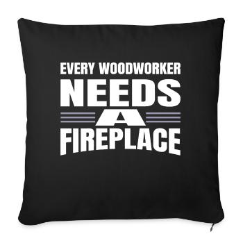 Charpentier Blague Blogueur Bingo Hall T-shirts Plombier - Housse de coussin décorative 45 x 45 cm - noir - Devant