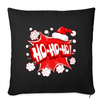 Weihnachten, Weihnachtsmann, Frohe Feiertage - Sofakissenbezug 45 x 45 cm - Schwarz - Vorne