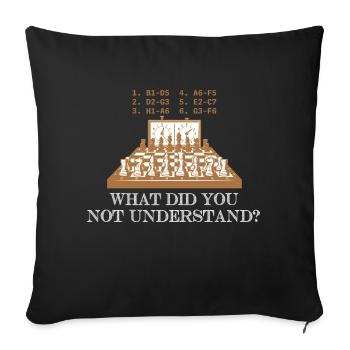 What didn't you understand? Chess Moves - Sofa pillowcase 17,3'' x 17,3'' (45 x 45 cm) - black - Front