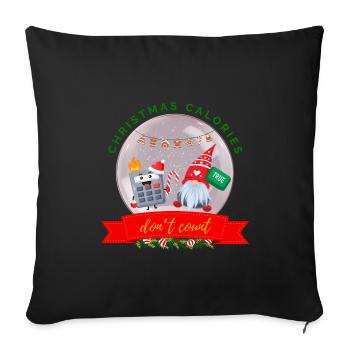 Christmas Calories Don't Count Cookies Calculator - Sofa pillowcase 17,3'' x 17,3'' (45 x 45 cm) - black - Front