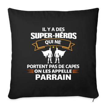 Citations de Super-Héros Amusantes - Housse de coussin décorative 45 x 45 cm - noir - Devant