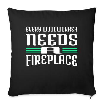 foresterie amour charpentier génial cadeau d’anniversaire - Housse de coussin décorative 45 x 45 cm - noir - Devant