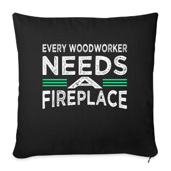 Charpentier Blagues T-shirts Meilleur Heureux - Housse de coussin décorative 45 x 45 cm - noir - Devant