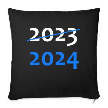 Bonne Année 2023 2024 - Housse de coussin décorative 45 x 45 cm - noir - Devant