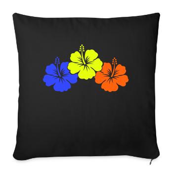 Flower Hibiscus - Sofa pillowcase 17,3'' x 17,3'' (45 x 45 cm) - black - Front