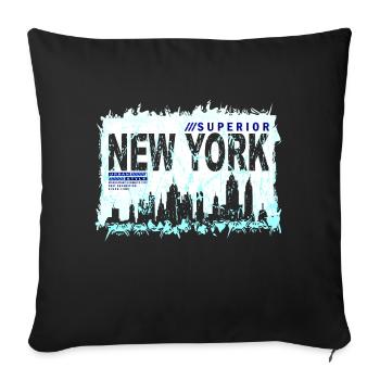New york city skyline urban manhattan architecture - Sofa pillowcase 17,3'' x 17,3'' (45 x 45 cm) - black - Front