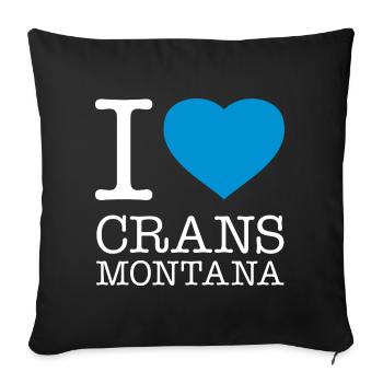 I LOVE CRANS-MONTANA - Sofakissenbezug 45 x 45 cm - Schwarz - Vorne