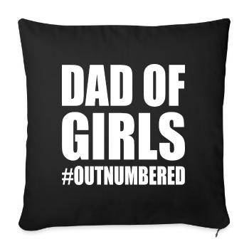 Dad of girls outnumbered - Housse de coussin décorative 45 x 45 cm - noir - Devant