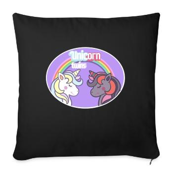 Unicorn Twins - Sofa pillowcase 17,3'' x 17,3'' (45 x 45 cm) - black - Front