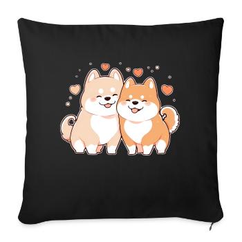 Hunde Liebe - Sofakissenbezug 45 x 45 cm - Schwarz - Vorne