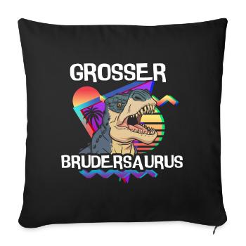 Grand frère Saurus T-Rex Dino - Housse de coussin décorative 45 x 45 cm - noir - Devant