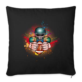 Football player with football in graffiti style - Sofa pillowcase 17,3'' x 17,3'' (45 x 45 cm) - black - Front