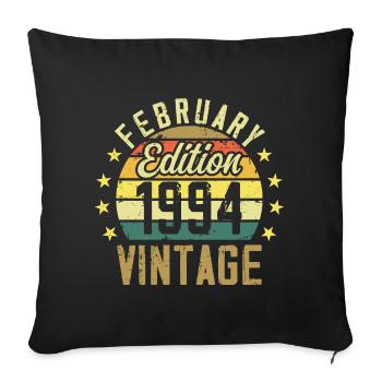 Birthday 30 years - Gift February 1994 - 30th - Sofa pillowcase 17,3'' x 17,3'' (45 x 45 cm) - black - Front