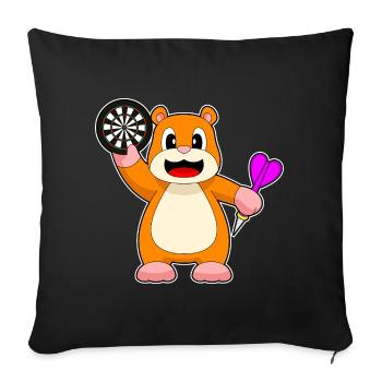 Cible de fléchettes de hamster - Housse de coussin décorative 45 x 45 cm - noir - Devant