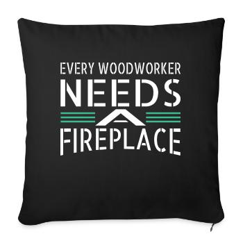 Funny Carpenter Carpenter Funny Tshirts Lumberman - Sofa pillowcase 17,3'' x 17,3'' (45 x 45 cm) - black - Front