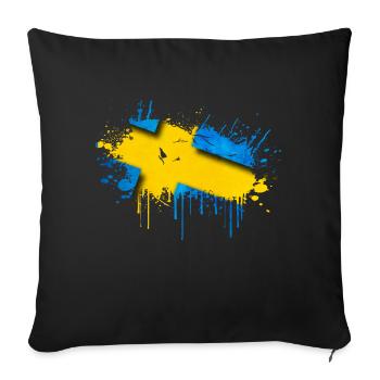 Suède Suède Scandinavie Pays nordiques Viking Europe - Housse de coussin décorative 45 x 45 cm - noir - Devant