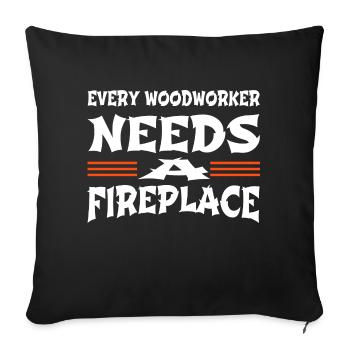 woodworker funny john carpenter tshirts - Sofakissenbezug 45 x 45 cm - Schwarz - Vorne