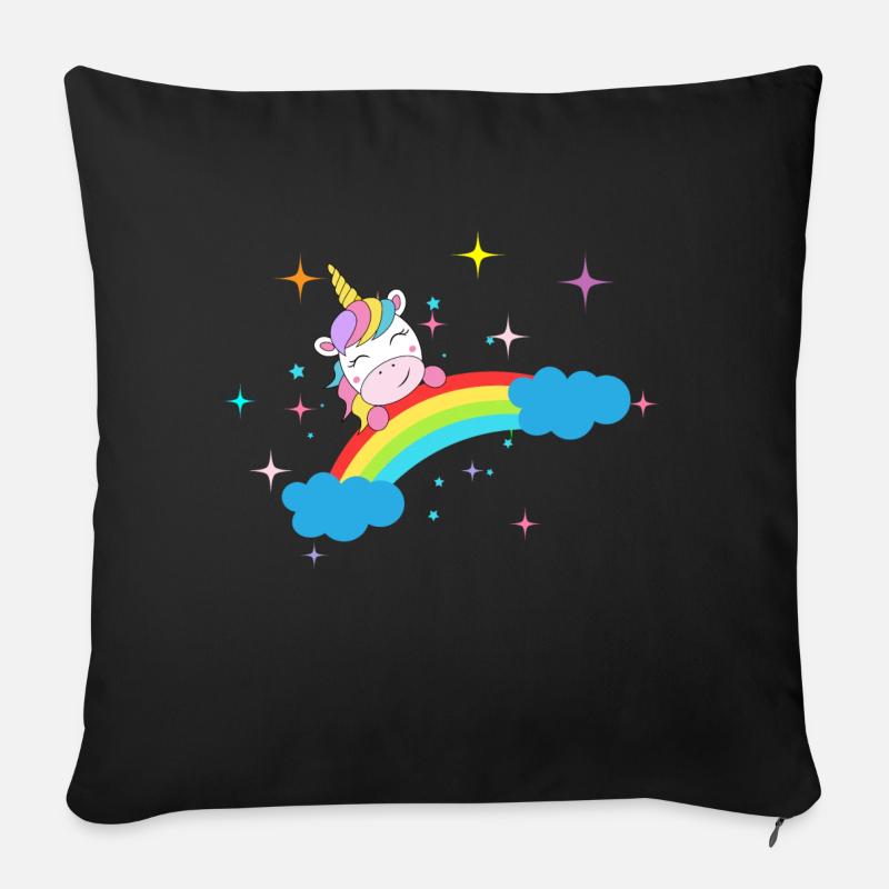 Einhorn - Sofakissenbezug 45 x 45 cm - Schwarz