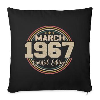 Tolles Geschenk zum Geburtstag seit März 1967 - Sofakissenbezug 45 x 45 cm - Schwarz - Vorne