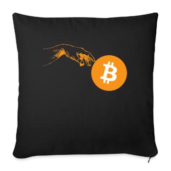Crypto Creation Hand 3 Bitcoin - Sofa pillowcase 17,3'' x 17,3'' (45 x 45 cm) - black - Front