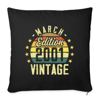 Vintage March 2001 Vintage Gift Anniversary 2001 - Sofa pillowcase 17,3'' x 17,3'' (45 x 45 cm) - black - Front