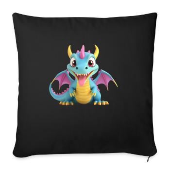 Dragon Monster - Sofa pillowcase 17,3'' x 17,3'' (45 x 45 cm) - black - Front