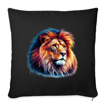 Lion - Sofa pillowcase 17,3'' x 17,3'' (45 x 45 cm) - black - Front