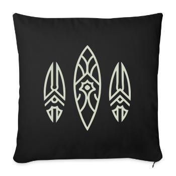 Design Tribal Inspiré Éthnique Épuré - Housse de coussin décorative 45 x 45 cm - noir - Devant