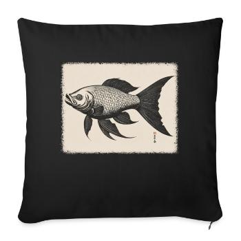 Poisson rouge - Housse de coussin décorative 45 x 45 cm - noir - Devant